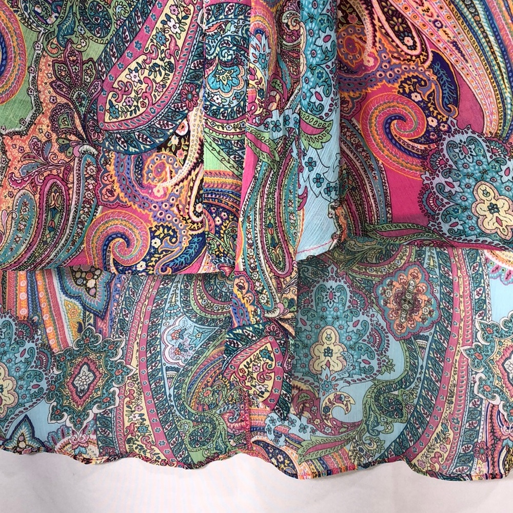 NWOT Tommy Hilfiger Colorful Sheer Paisley Spring Dress Sz 8 - Picture 6 of 11